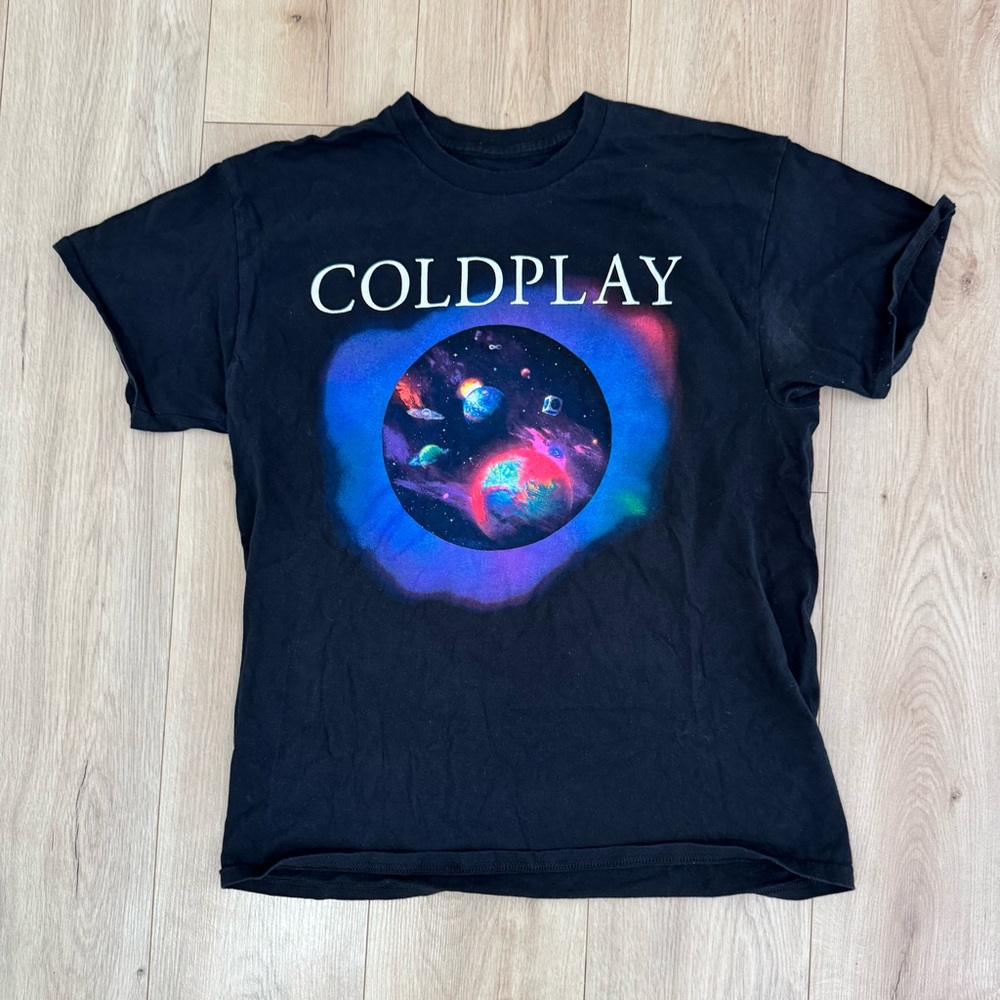 Coldplay Music of the Spheres Official Band Tee Size L Concert Tour Merch